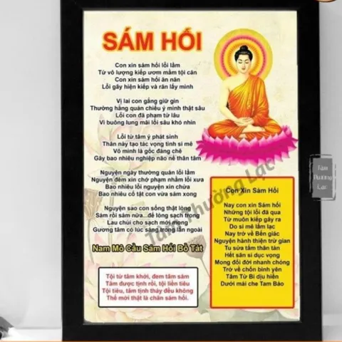 Tranh Phật Sám Hối, Kinh Phật tụng treo tường để bàn, Kinh Phật cho người tại gia Tâm Thường Lạc