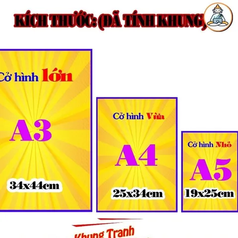 Tranh treo, ảnh thờ THIÊN Y ANA đen huyền ảo+ Khung ảnh sáng đẹp kích thước khổ A3, A4, A5 cực đẹp