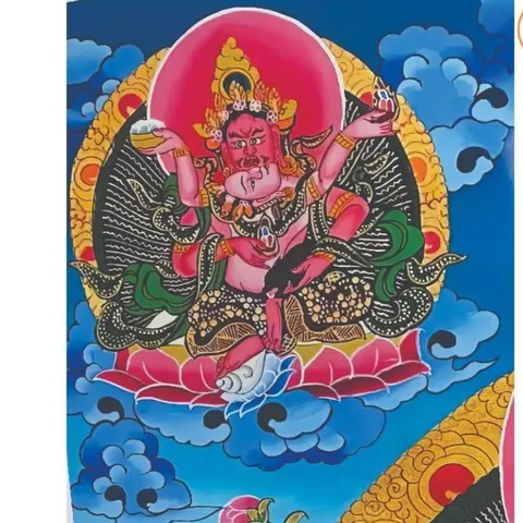 Tranh Ngũ Thần Tài ( có khung ) KT 19*25cm 28*38cm và 38*48cm  cực đẹp