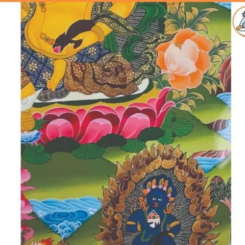 Tranh Ngũ Thần Tài ( có khung ) KT 19*25cm 28*38cm và 38*48cm  cực đẹp