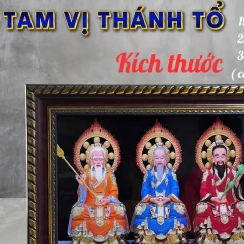 Tranh TAM VỊ THÁNH TỔ - có khung cực đẹp