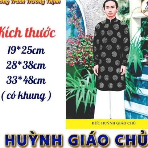 Tranh thờ - ĐỨC HUỲNH GIÁO CHỦ , có khung cực đẹp