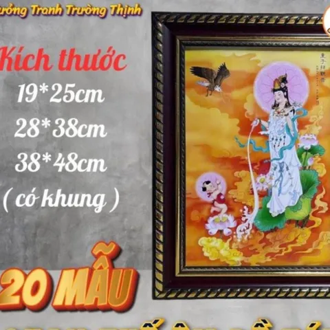 Tranh QUAN THẾ ÂM BỒ TÁT - có khung ( 18 mẫu ) cực đẹp