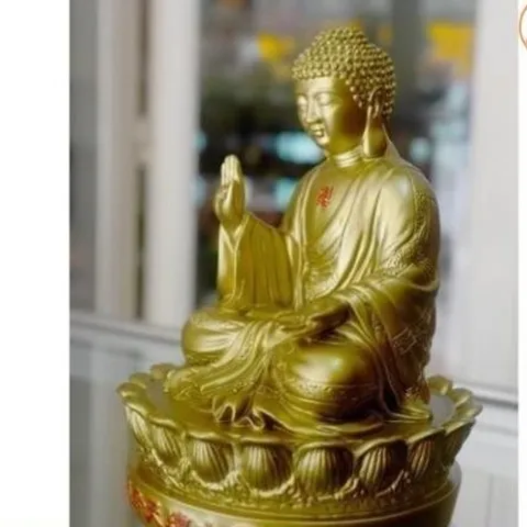 Tượng Đức Phật A Di Đà ngồi đài sen cao 15cm cực đẹp