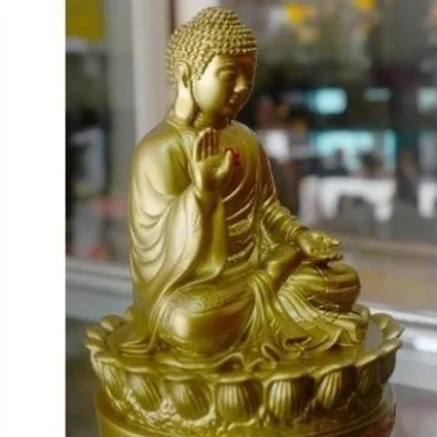 Tượng Đức Phật A Di Đà ngồi đài sen cao 15cm cực đẹp