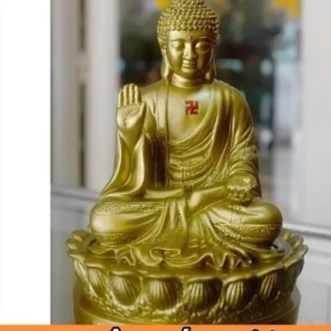 Tượng Đức Phật A Di Đà ngồi đài sen cao 15cm cực đẹp
