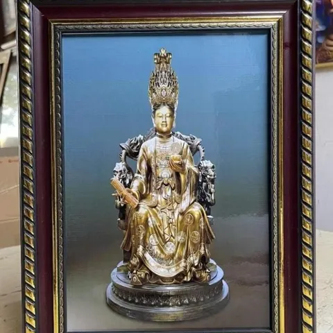 Tranh MẪU CỬU TRÙNG THIÊN - Tranh đóng khung, đầy đủ kích thước cực đẹp