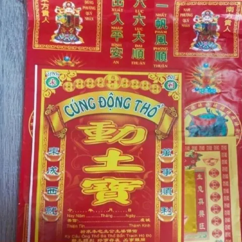 Giấy cúng ĐỘNG THỔ(nhà mới xây) đầy đủ cực đẹp