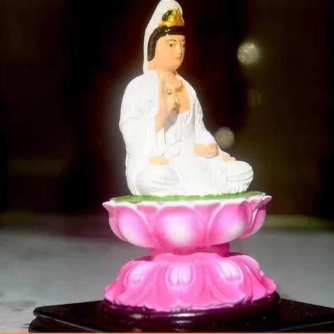 Tượng ngài Quan Thế Âm đài sen có đế cao 11cm-nhiều mẫu cực đẹp