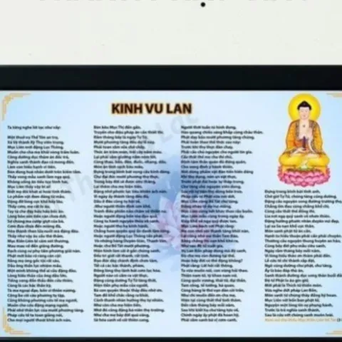 Tranh Phật Kinh Vu Lan, Kinh Phật tụng treo tường để bàn, Kinh Phật cho người tại gia Tâm Thường Lạc