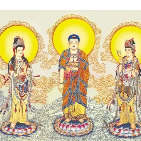 Tranh Tam Thế Phật ( có khung ), đủ kích thước cực đẹp