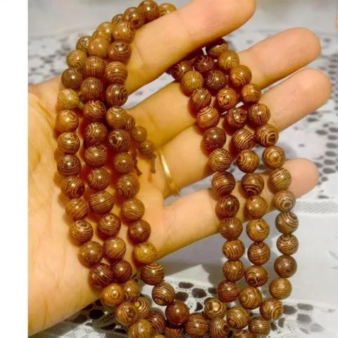 Cực đẹp và rẻ, Dây chuỗi Gỗ sọc vàng 108 hạt 6 ly, 8 ly mẫu đẹp