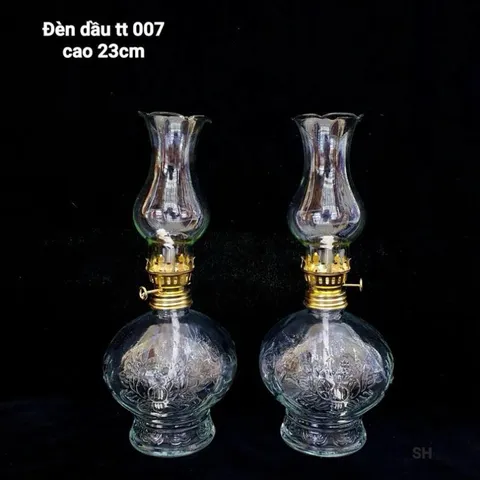 Đèn dầu chất liệu thủy tinh giá rẻ - bóng đèn dầu - tim đèn dầu