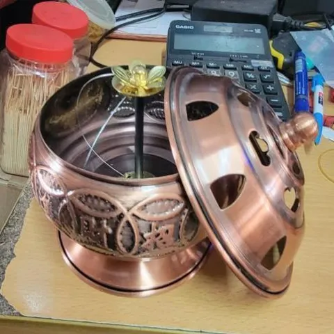 đỉnh thắp cắm nhang khoan nhôm đỏ có hoả tốc