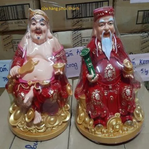 Thần tài ông địa đế tròn đỏ ( nhựa ) có hoả tốc