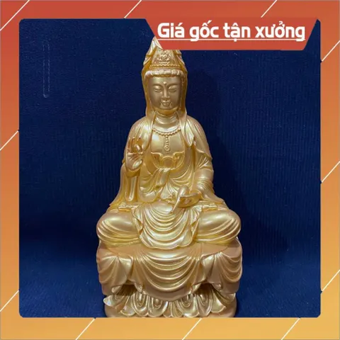 Tượng Quan Thế Âm Bồ Tát Ngồi Toà Sen Cao 18cm Nhiều Màu composite 852806