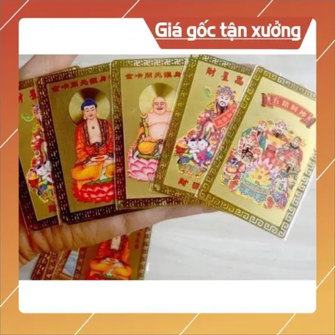 Kim bài KIM LOẠI ngũ lộ thần tài,cầu tài lộc,may mắn,bình an.mạ vànG 852821
