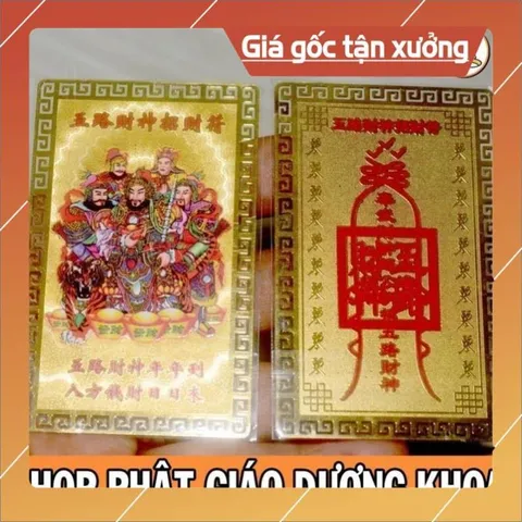 Kim bài KIM LOẠI ngũ lộ thần tài,cầu tài lộc,may mắn,bình an.mạ vànG 852821