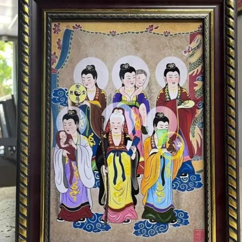 Tranh 12 BÀ MỤ ( có khung ) KT 19*25cm, 28*38cm, 38*48cm cực đẹp