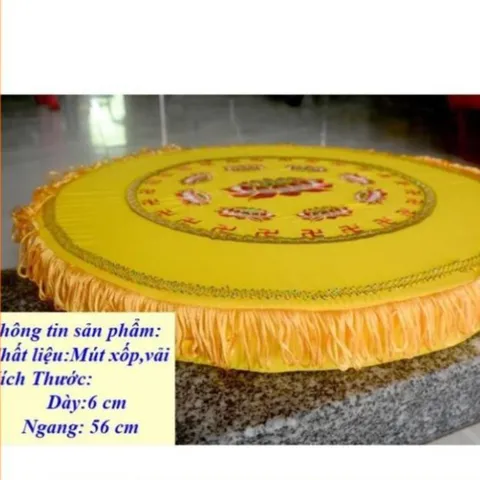 Tọa cụ tròn ngồi thiền ĐÀ LOAN  thêu hoa sen dày 10cm cực đẹp