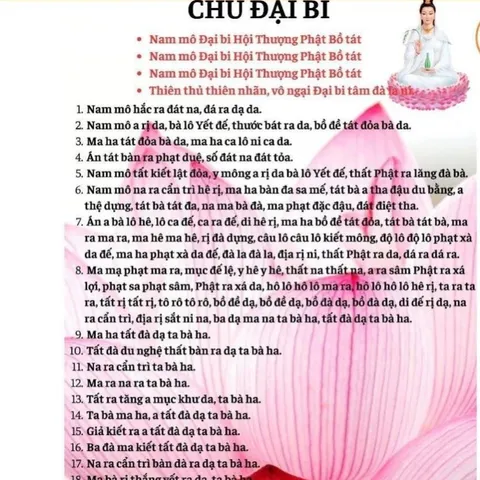 TỜ A4,  Kinh Chú Đại Bi - Tâm Hồn Thanh Tịnh  NHIỀU CỠ, ÉP PLASTICS