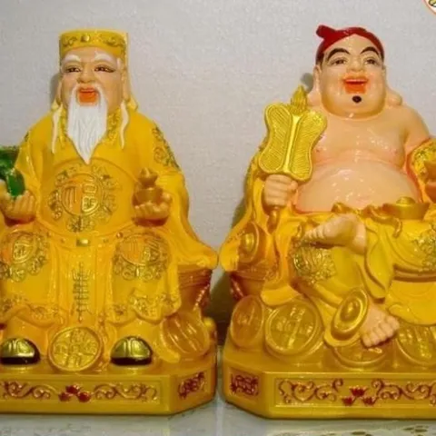 GIEO DUYÊN bộ tượng 2 ông thần tài thổ địa đế vuông cực đẹp DƯƠNG KHOA SHOP