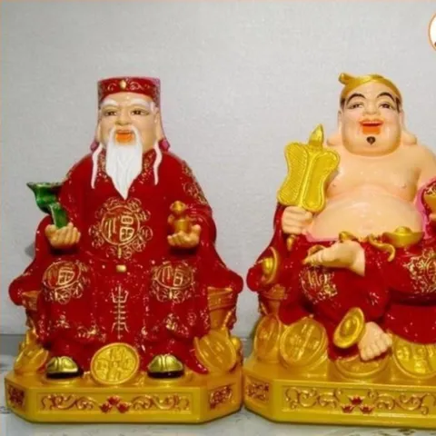 GIEO DUYÊN bộ tượng 2 ông thần tài thổ địa đế vuông cực đẹp DƯƠNG KHOA SHOP