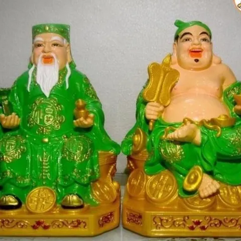 GIEO DUYÊN bộ tượng 2 ông thần tài thổ địa đế vuông cực đẹp DƯƠNG KHOA SHOP