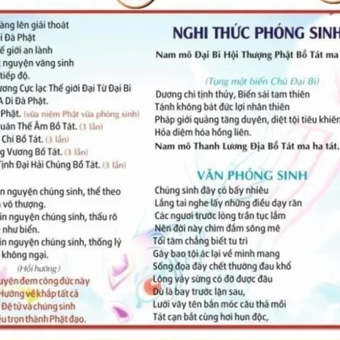 TO73 -  tờ Nghi thức Phóng sanh cực đẹp