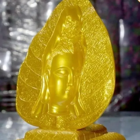 Tượng Ngài Quan Thế Âm Bồ Tát lá bồ đề 3D cực đẹp
