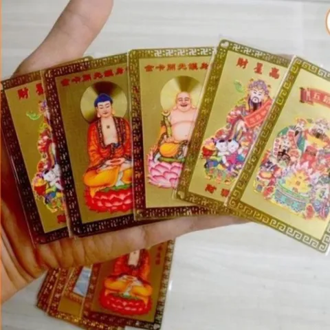 GIEO DUYÊN kim bài ngũ lộ thần tài,cầu tài lộc,may mắn,bình an.mạ vàng cực đẹp DƯƠNG KHOA SHOP