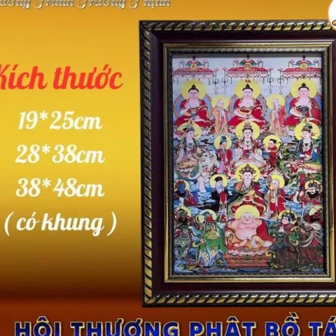 Tranh HỘI THƯỢNG PHẬT BỒ TÁT - Có khung cực đẹp