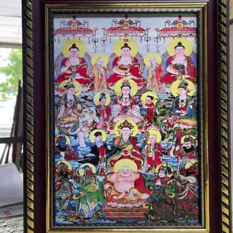 Tranh HỘI THƯỢNG PHẬT BỒ TÁT - Có khung cực đẹp