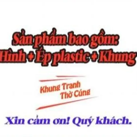 Hình thờ Chúa Xứ Thánh Mẫu Nguyên Nhung + Khung Tọa Vị , Khung hình cực đẹp