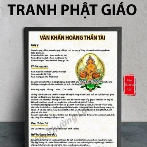 Tranh Phật Văn Khấn Hoàng Thần Tài, Kinh Phật tụng treo tường để bàn, Kinh Phật cho người tại gia Tâm Thường Lạc