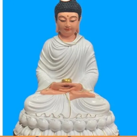 MÀU TRẮNG, Tượng Phật Bổn Sư Thích Ca Mâu Ni màu TRẮNG Composite cao cấp - cao 30cm, rất đẹp, cực chạy