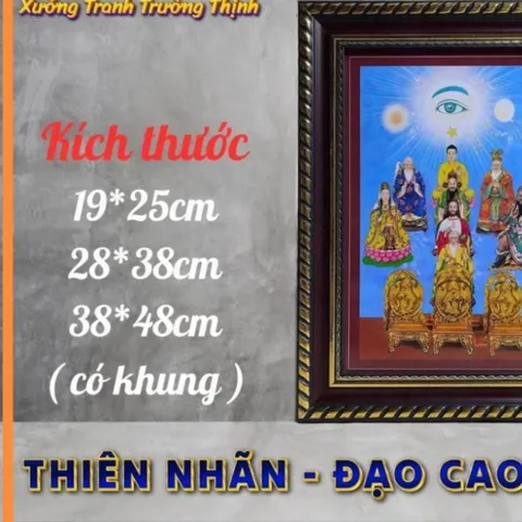 Tranh THIÊN NHÃN - ĐẠO CAO ĐÀI - có khung cực đẹp