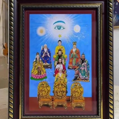 Tranh THIÊN NHÃN - ĐẠO CAO ĐÀI - có khung cực đẹp