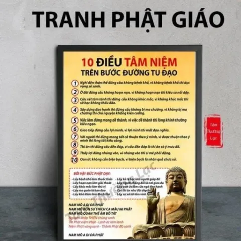 Tranh Phật 10 điều tâm niệm trên bước đường tu đạo, Kinh nhật tụng treo tường để bàn