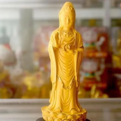 GIEO DUYÊN tượng ngài quan thế âm đứng Nhật viền cao 13cm cực đẹp DƯƠNG KHOA SHOP