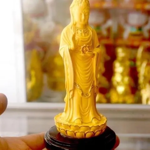 GIEO DUYÊN tượng ngài quan thế âm đứng Nhật viền cao 13cm cực đẹp DƯƠNG KHOA SHOP