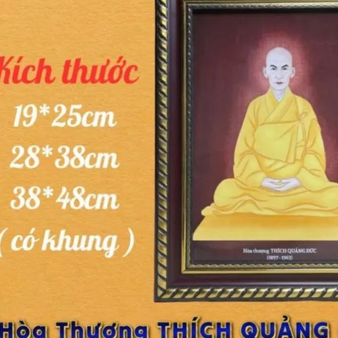 Tranh Hòa Thượng THÍCH QUẢNG ĐỨC - có khung cực đẹp