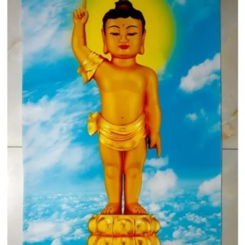 Tranh Phật Đản Sanh 40cm x 60cm siêu đẹp