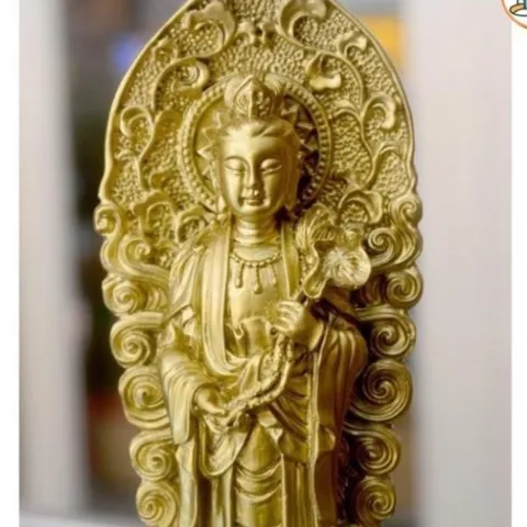 GIEO DUYÊN bộ 3 tượng Phật Tây phương thánh hào Quang cao 18cm DƯƠNG KHOA SHOP