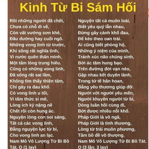 TỜ A4,  Kinh Từ Bi Sám Hối - Tâm Hồn Thanh Tịnh  NHIỀU CỠ, ÉP PLASTICS cực đẹp
