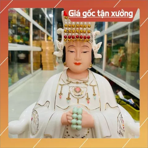 Chúa Tiên Chúa Ngọc, Cửu Thiên Huyền Nữ Chất Liệu Sứ Đúc Hoá cao 30cm
