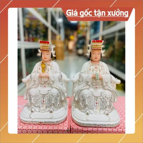 Chúa Tiên Chúa Ngọc, Cửu Thiên Huyền Nữ Chất Liệu Sứ Đúc Hoá cao 30cm