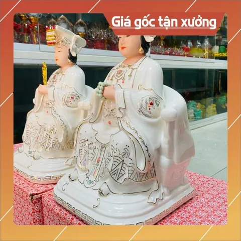 Chúa Tiên Chúa Ngọc, Cửu Thiên Huyền Nữ Chất Liệu Sứ Đúc Hoá cao 30cm