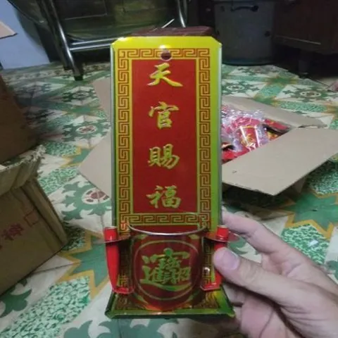 bài vị cắm nhang treo thiên quan tứ phúc ( nhôm ) có hoả tốc
