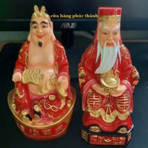 Thần tài ông địa vẽ đỏ ( nhựa ) có hoả tốc